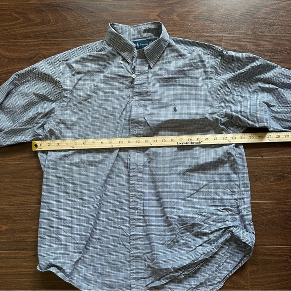 Ralph Lauren Blue Checkered Button-Down Shirt - Picture 4 of 6